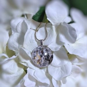 Hand painted glass pendant and necklace